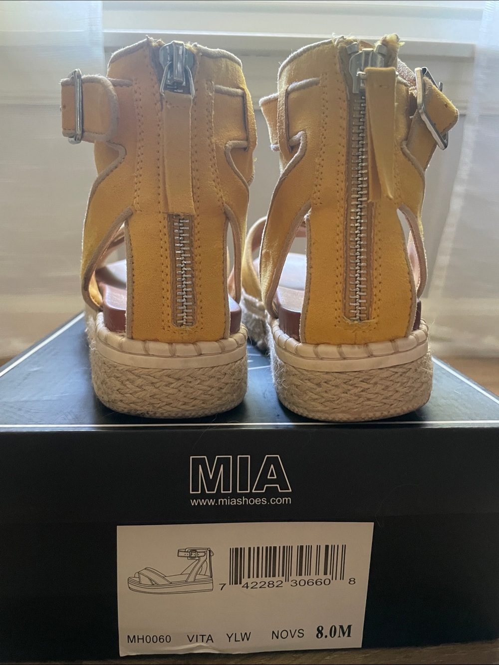 MIA Yellow Espadrille Vita Platform Sandal with Ankle Strap - Picture 4 of 6